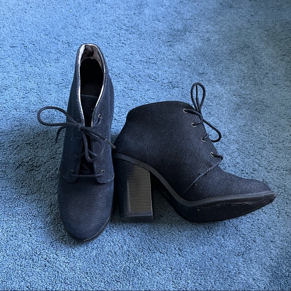 Call It Spring Black Lace Up Booties Size 6.5